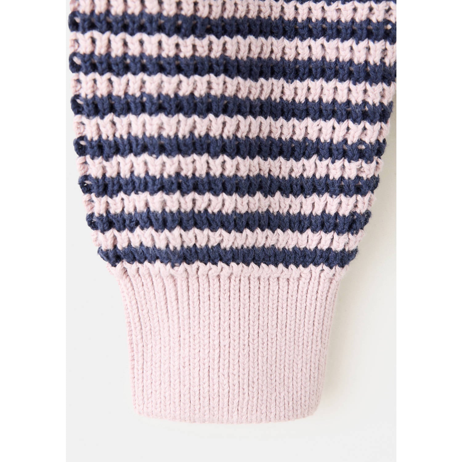 Mango Kids katoenen gebreide gestreepte trui lila donkerblauw