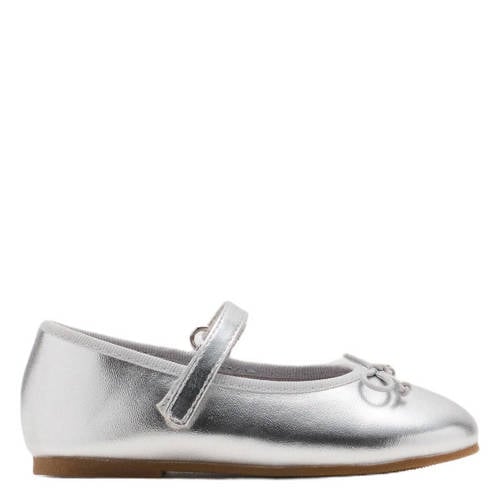 Mango Kids leren ballerina’s zilver