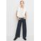 Mango Kids regular waist wide leg cropped jeans met strass-steentjes - donkerblauw