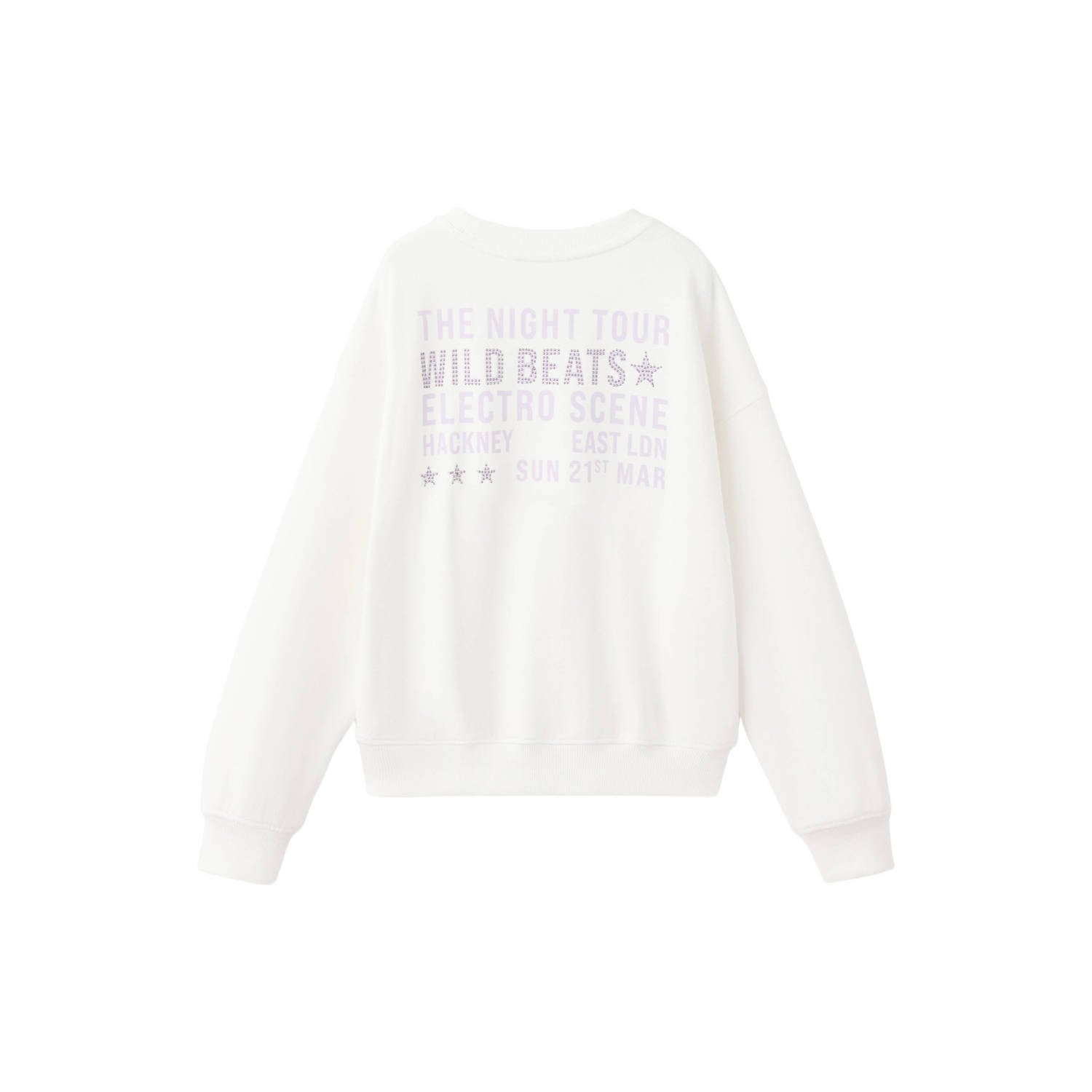 Mango Kids sweater met studs en backprint wit