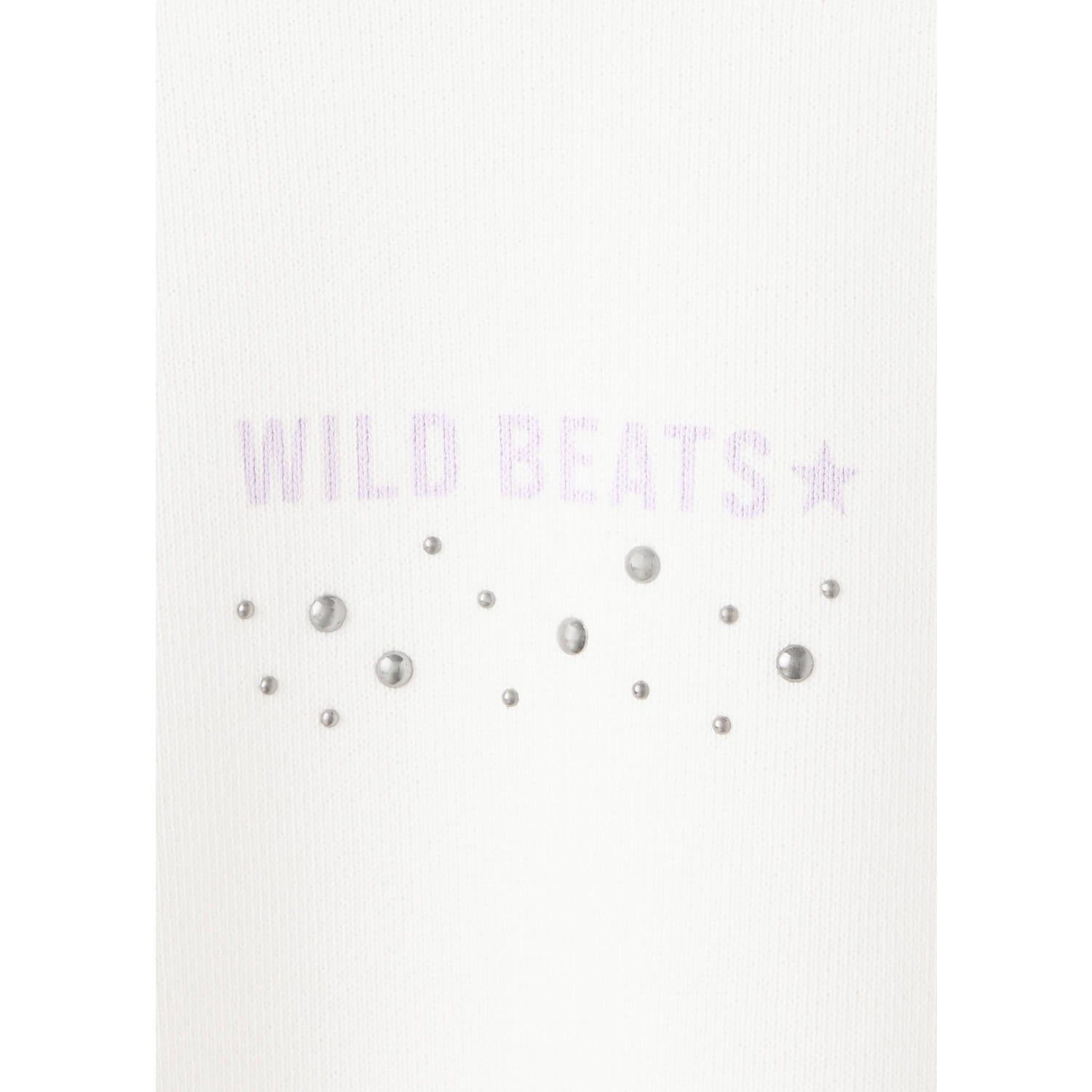 Mango Kids sweater met studs en backprint wit