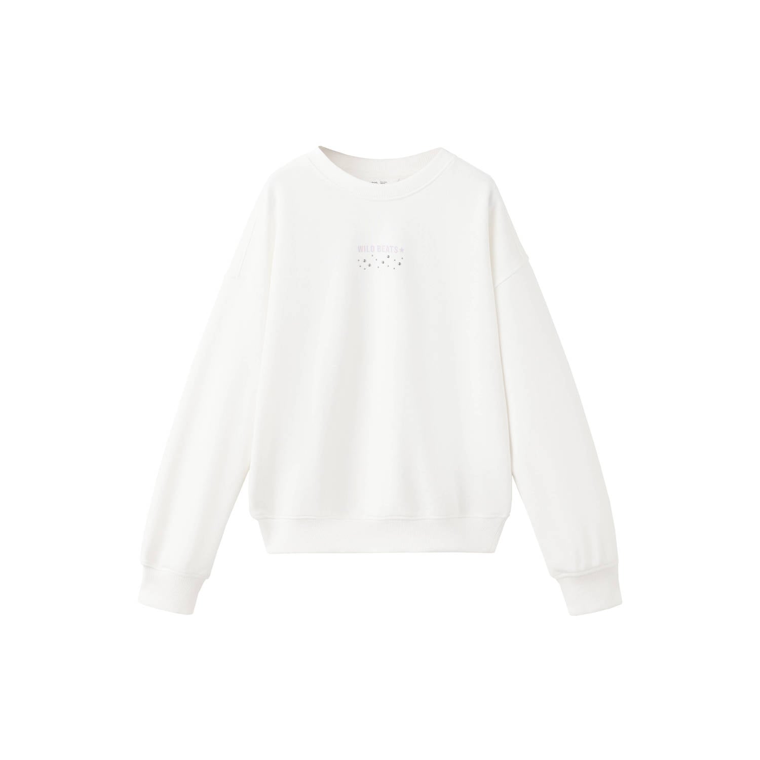 Mango Kids sweater met studs en backprint wit