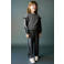 Mango Kids sweater met ruches en studs - antraciet