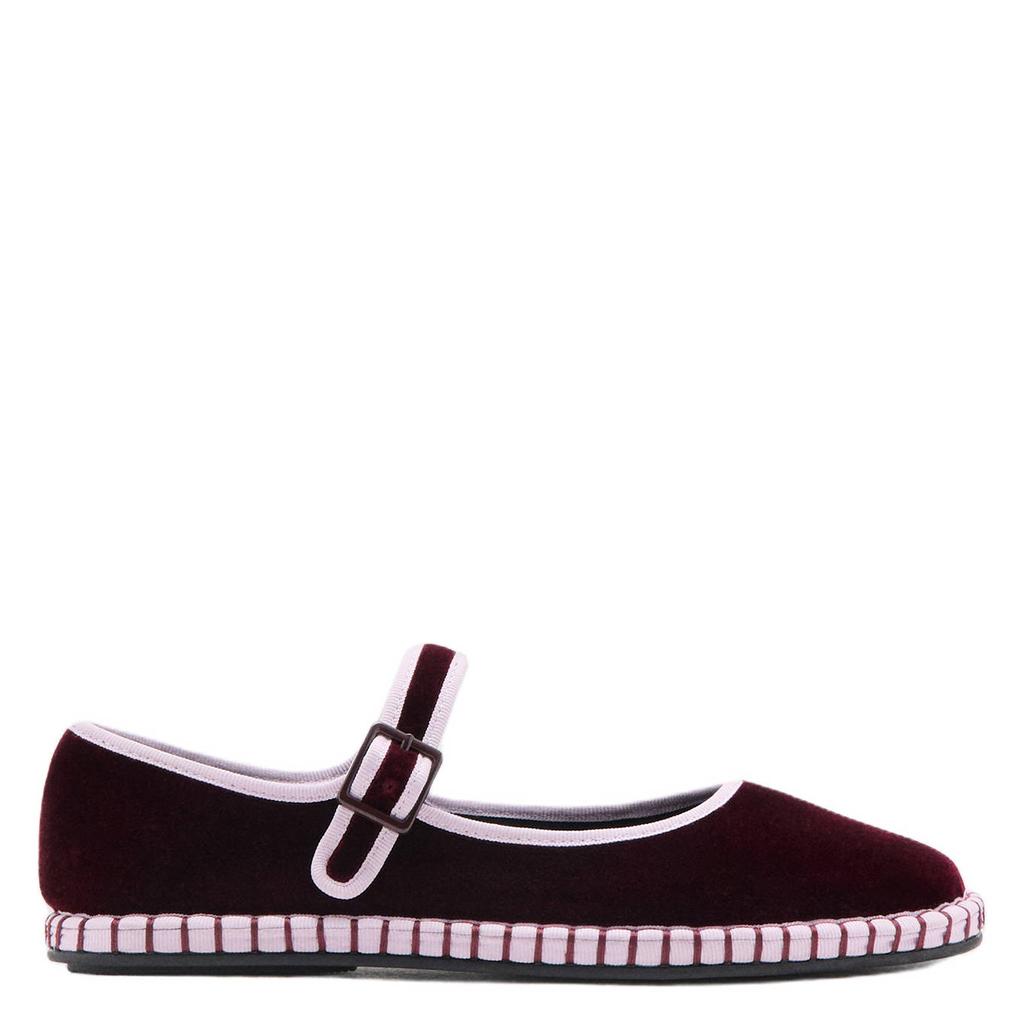 Donkerrood en lichtroze meisjes Mango Kids ballerina's - van 100% polyester met gesp