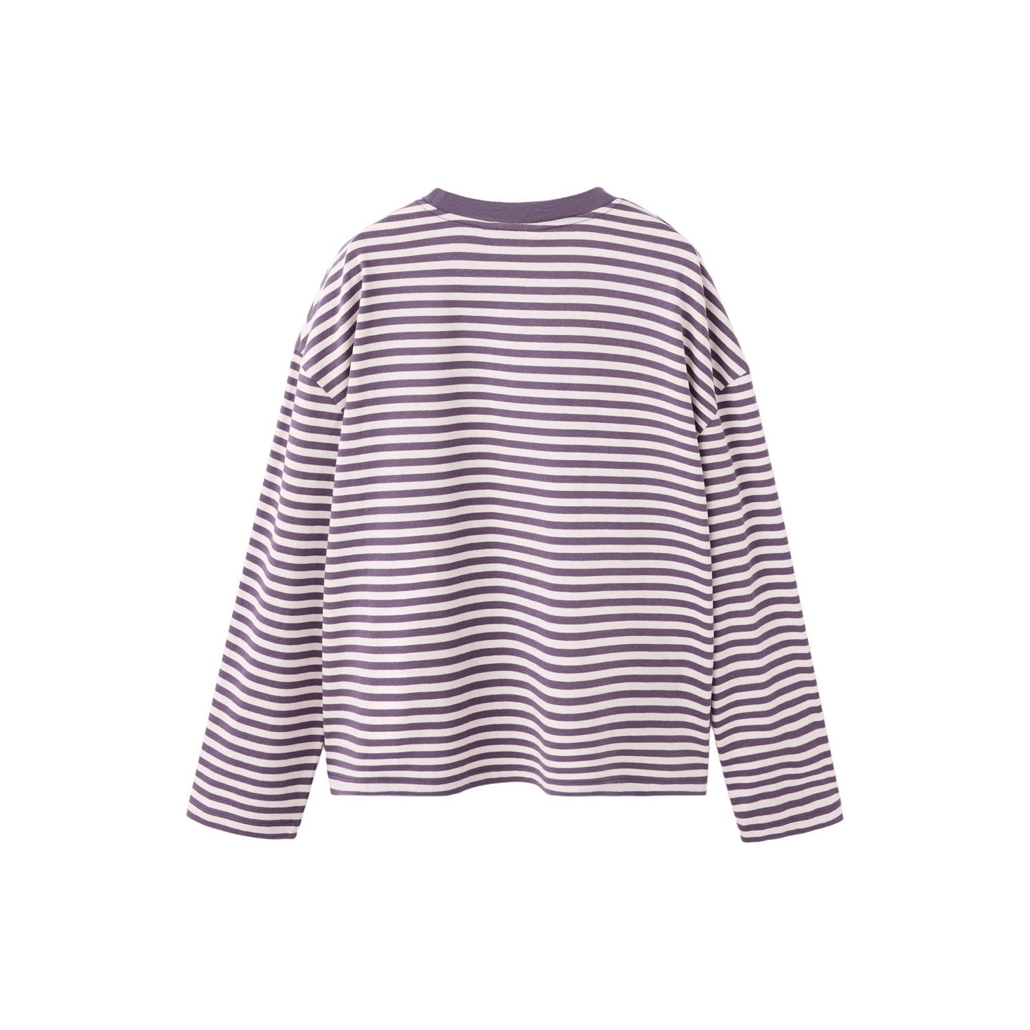 Mango Kids rechtvallende gestreepte longsleeve met studs paars