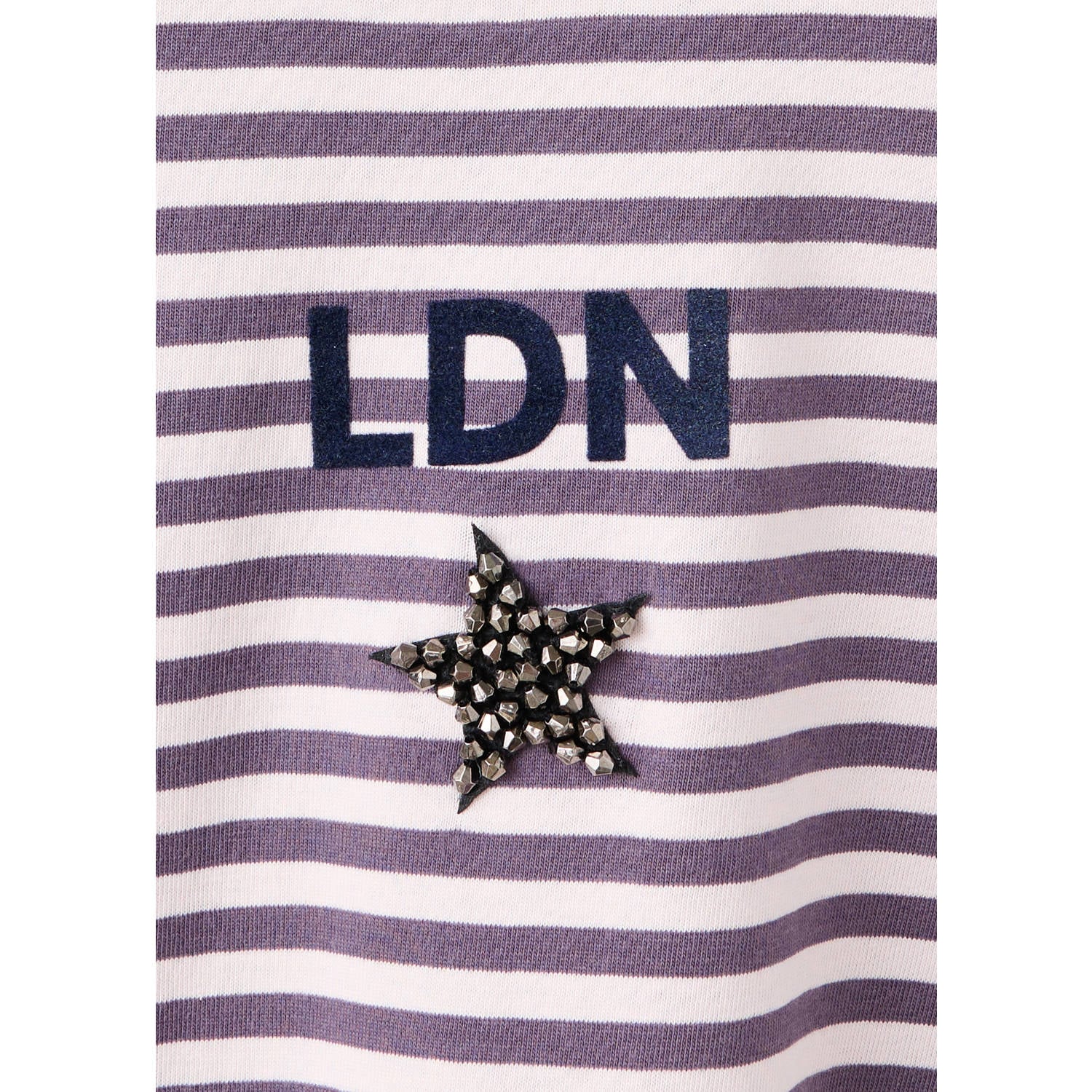 Mango Kids rechtvallende gestreepte longsleeve met studs paars