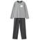 Mango Kids gestreepte pyjama - antraciet/ecru