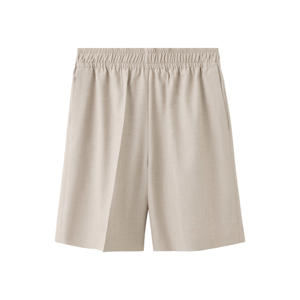 straight leg bermuda short - beige
