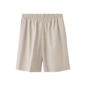 straight leg bermuda short - beige