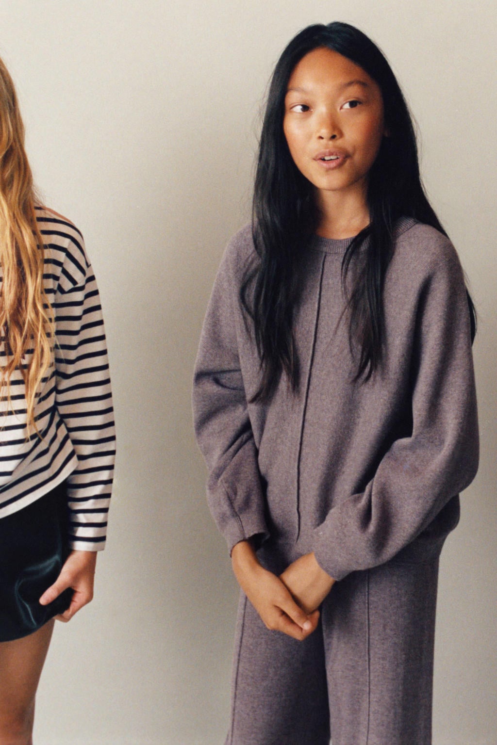Mango Kids katoenen oversized gebreide trui - paars