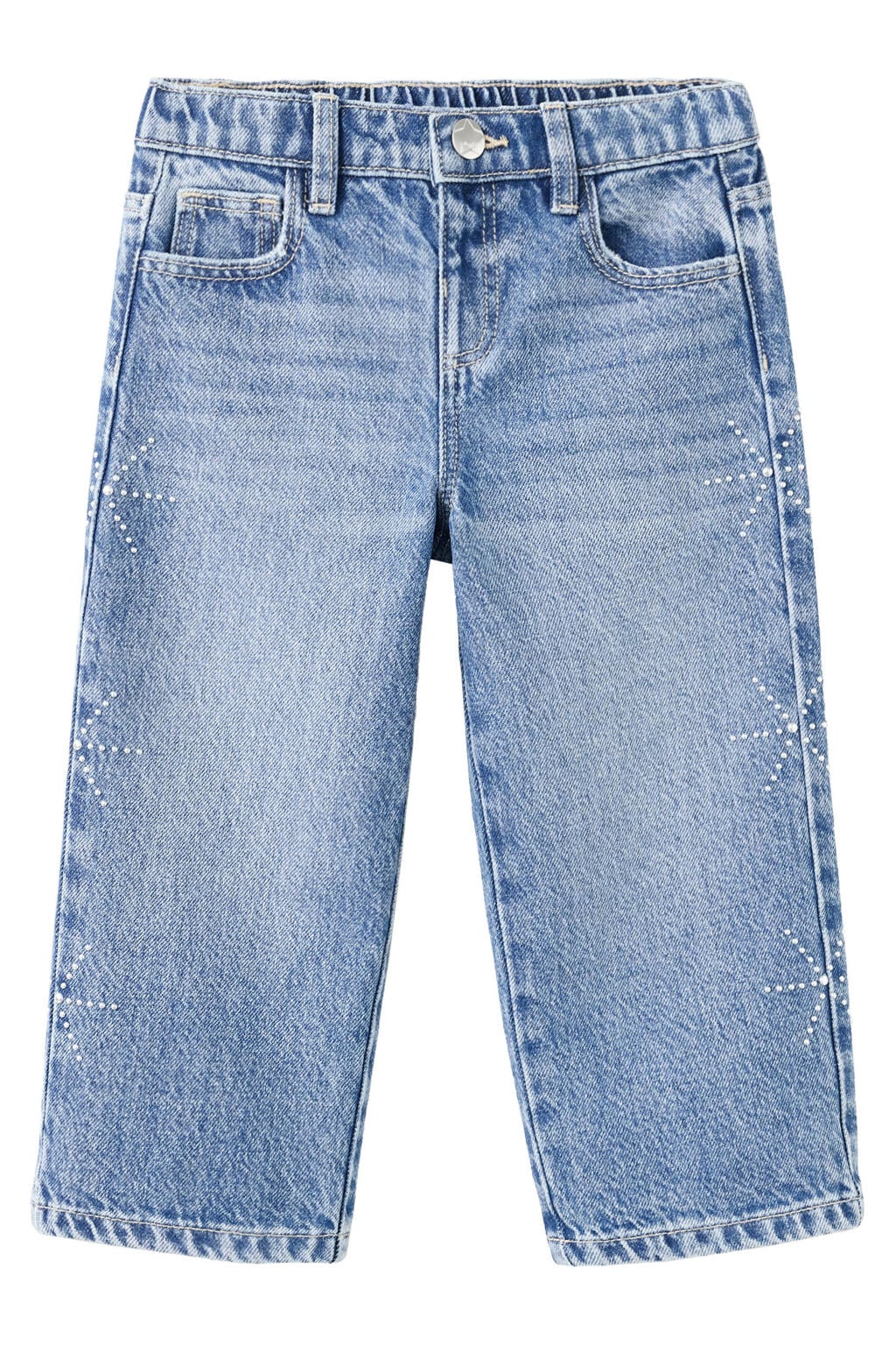 Mango Kids jeans met strass-steentjes - middelblauw