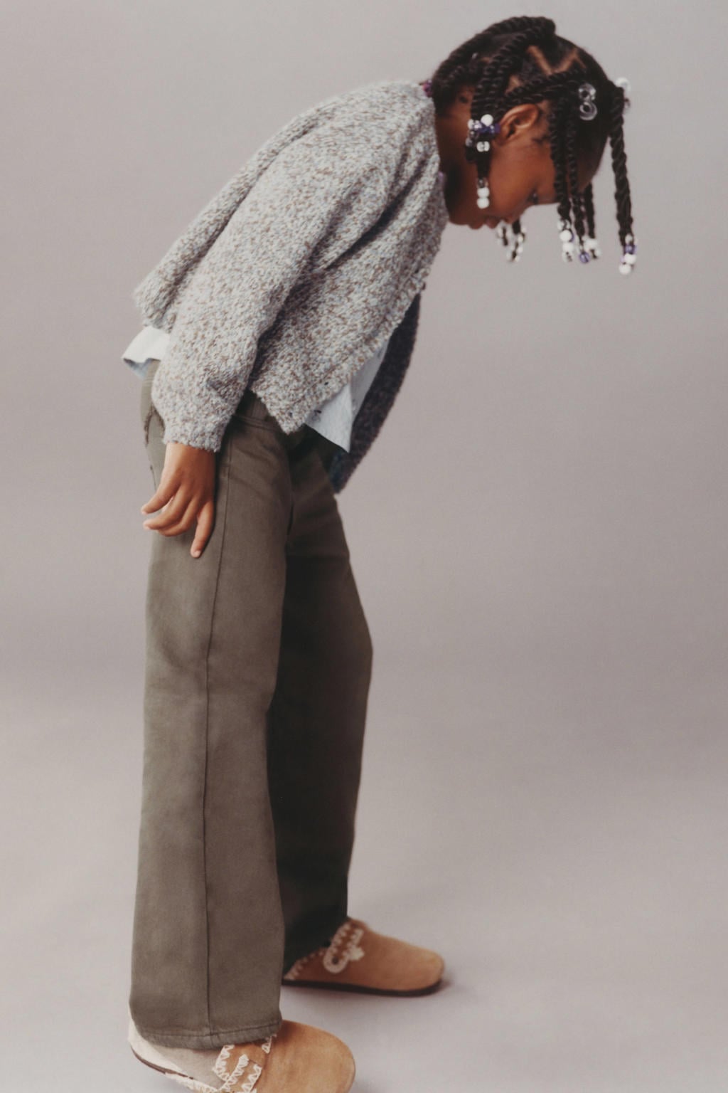 Mango Kids wide leg jeans - donkerbruin