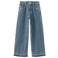 Mango Kids straight leg jeans met strass-steentjes en print - middelblauw