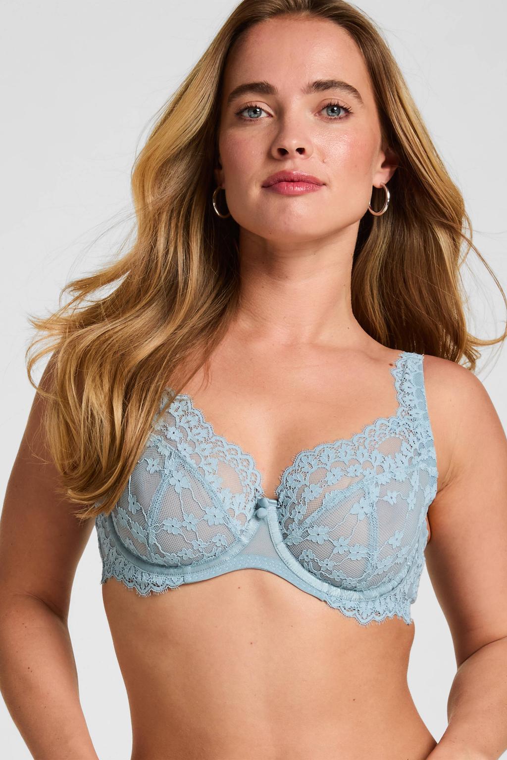 Hunkemöller Daisy niet-voorgevormde kanten beugel-bh - lichtblauw