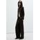 Mango regular waist wide leg pied-de-poule broek met plooien - bruin