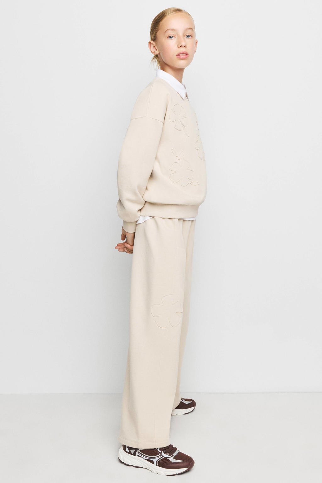 Mango Kids wide leg casual broek - ecru
