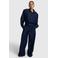Alix the Label denim wide leg broek met plooien - donkerblauw