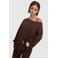 Alix the Label katoenen oversized off shoulder trui met open schouders - bruin