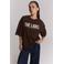 Alix the Label T-shirt met tekst - bruin