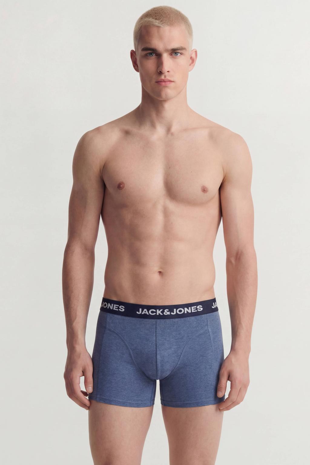 JACK & JONES boxershorts - blauw/donkerblauw (set van 3)