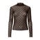 PIECES Curve Plus Size rechtvallende top met dierenprint - bruin