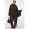 VERO MODA Curve x Wehkamp Plus Size winterjas met wol - donkerbruin