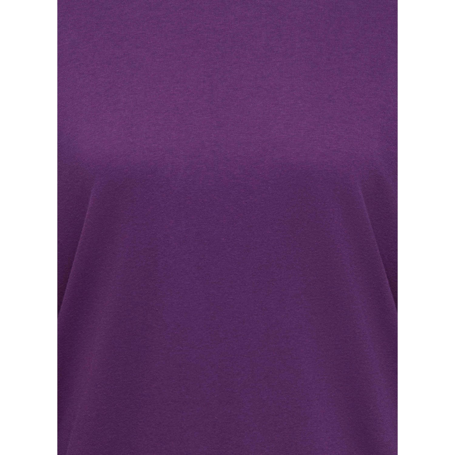 ONLY CARMAKOMA Plus Size rechtvallende gebloemde sweater met borduursels paars