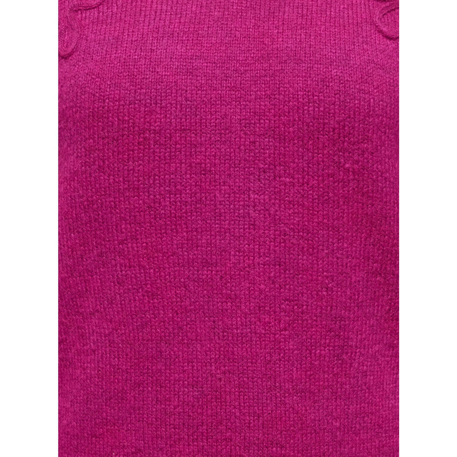 ONLY CARMAKOMA Carphilop L S V-Neck Pullover Knt Plus Size gebreide trui fuchsia