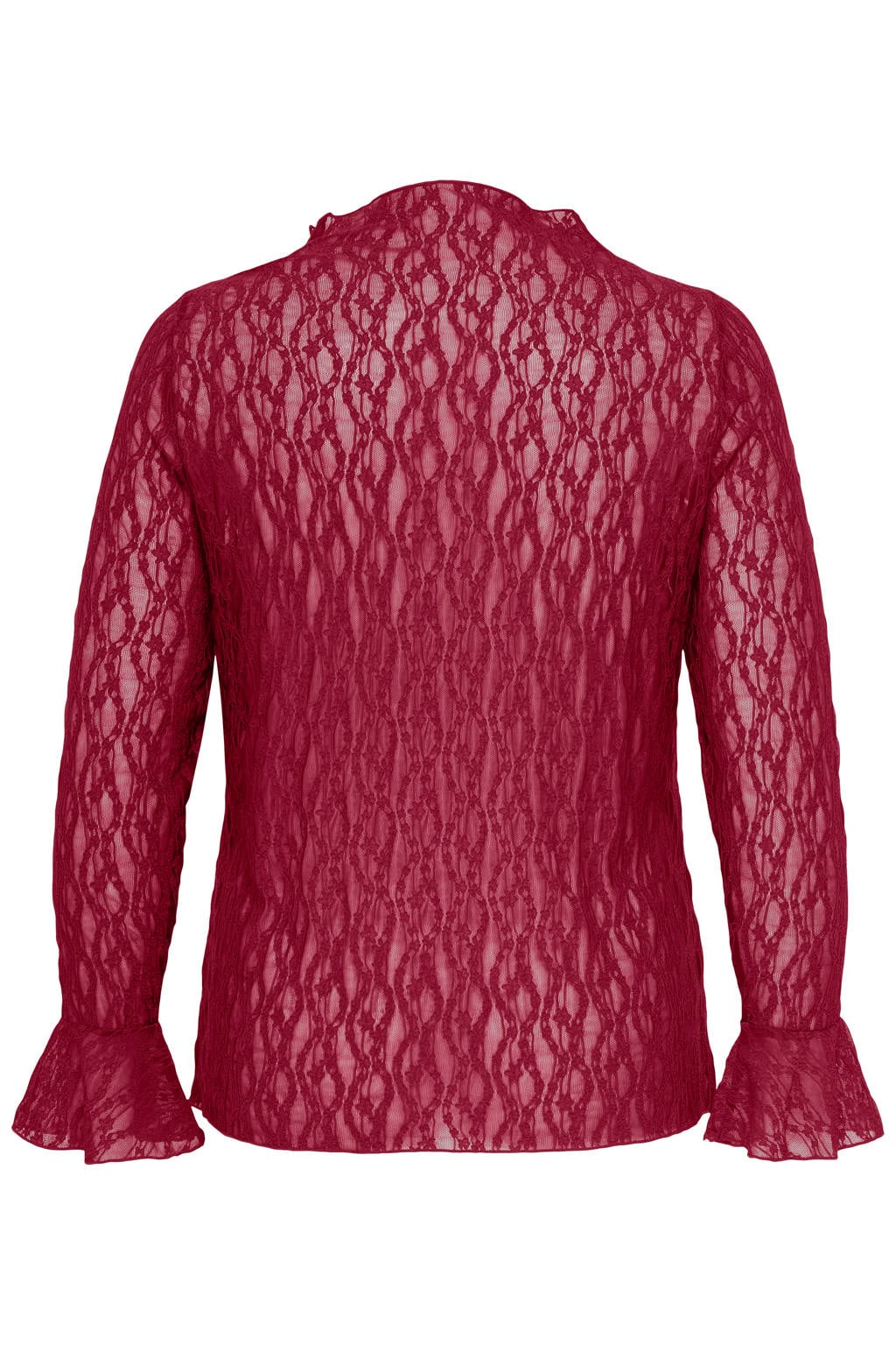 ONLY CARMAKOMA Plus Size super skinny semi-transparante blousetop - rood