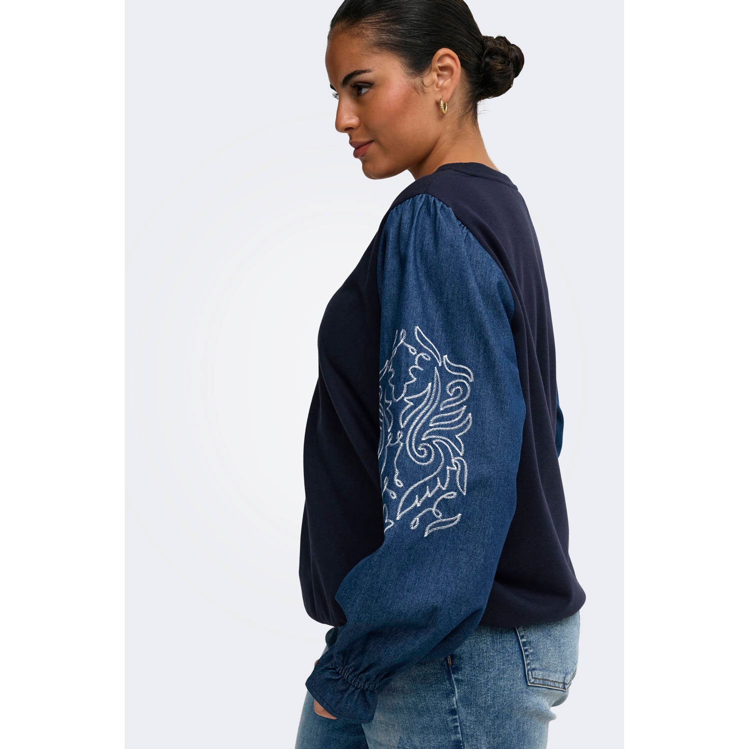 ONLY CARMAKOMA Plus Size sweater donkerblauw