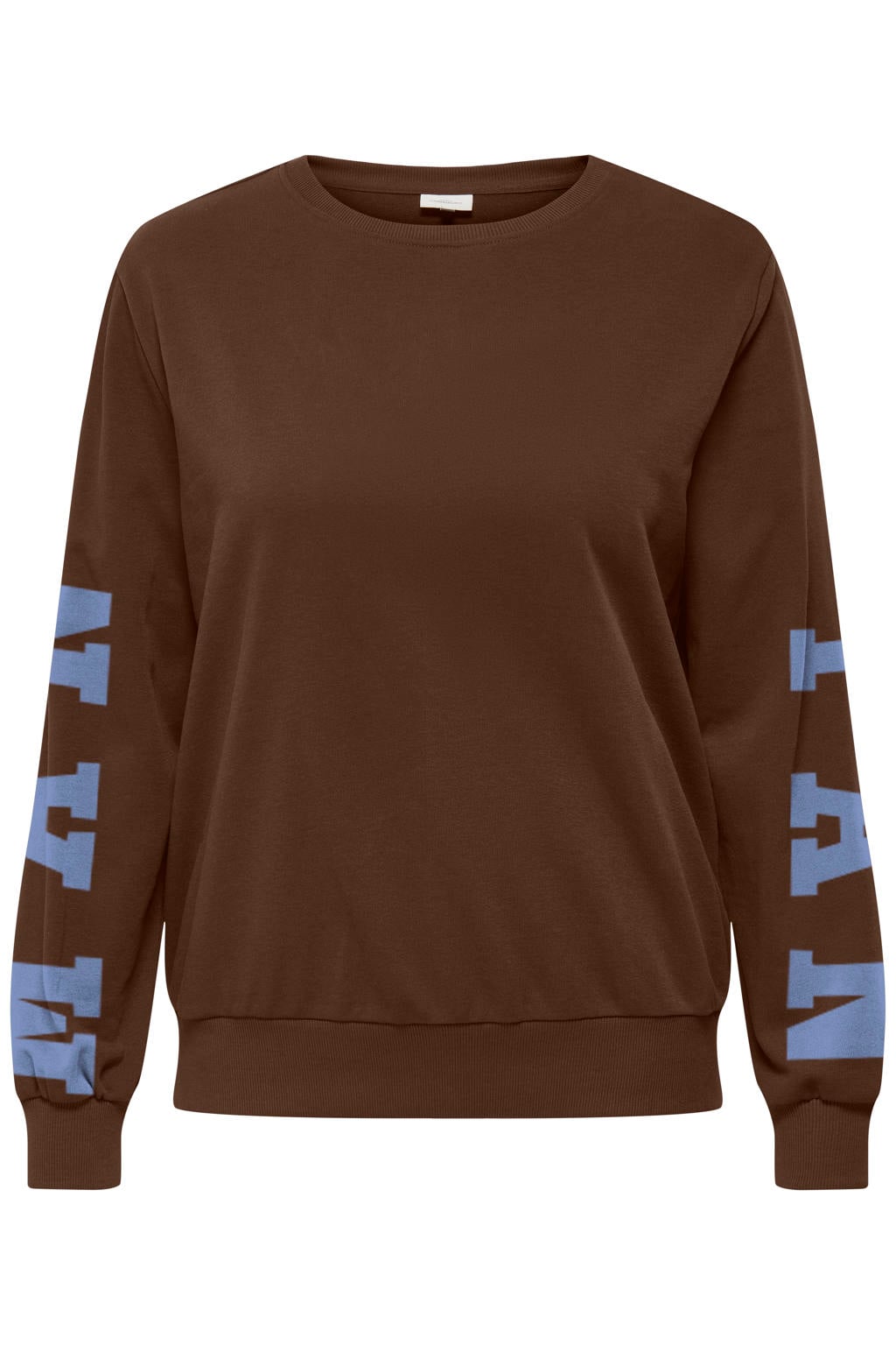 ONLY CARMAKOMA Plus Size rechtvallende trui met print - donkerbruin