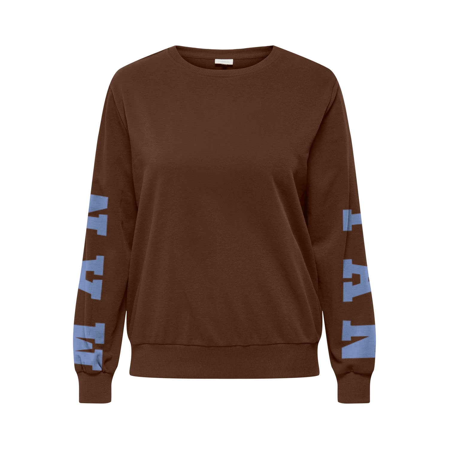 ONLY CARMAKOMA Plus Size rechtvallende trui met print donkerbruin