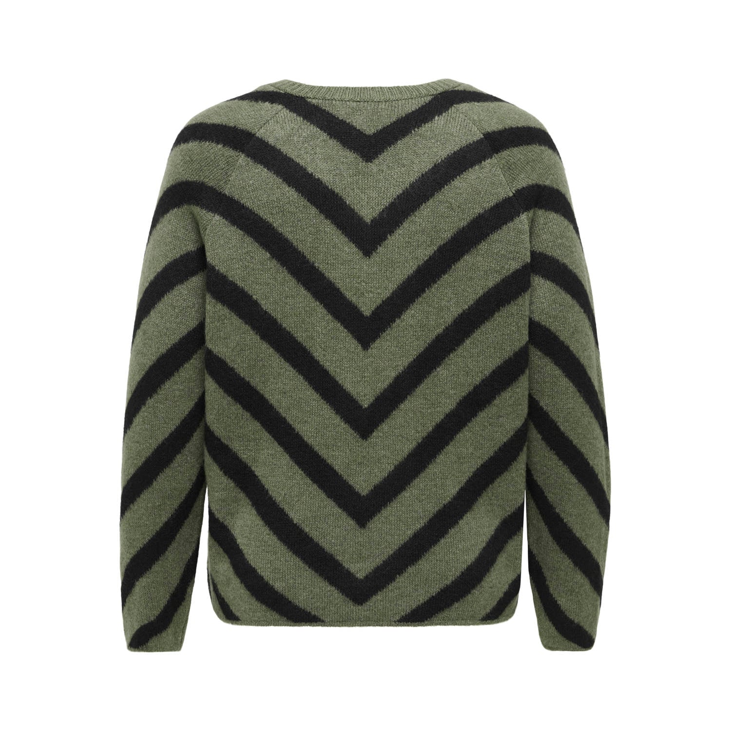 ONLY CARMAKOMA Plus Size gebreide gestreepte trui groen
