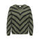 ONLY CARMAKOMA Plus Size gebreide gestreepte trui - groen