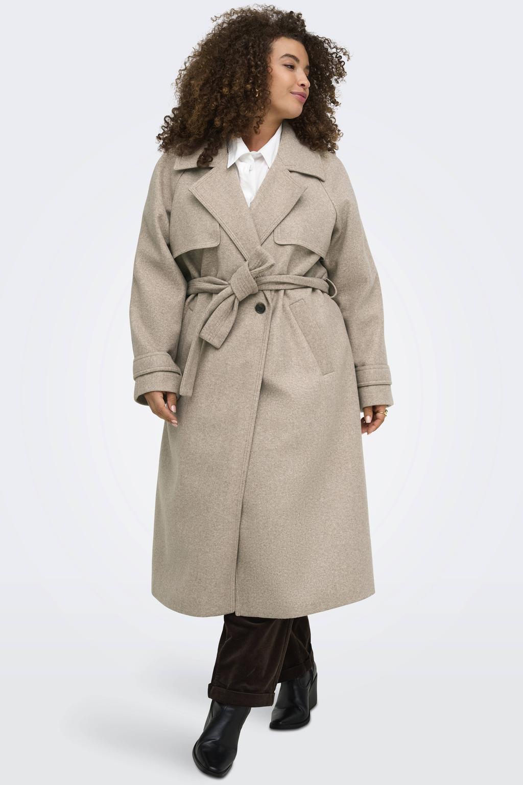 ONLY CARMAKOMA Plus Size trenchcoat - zand