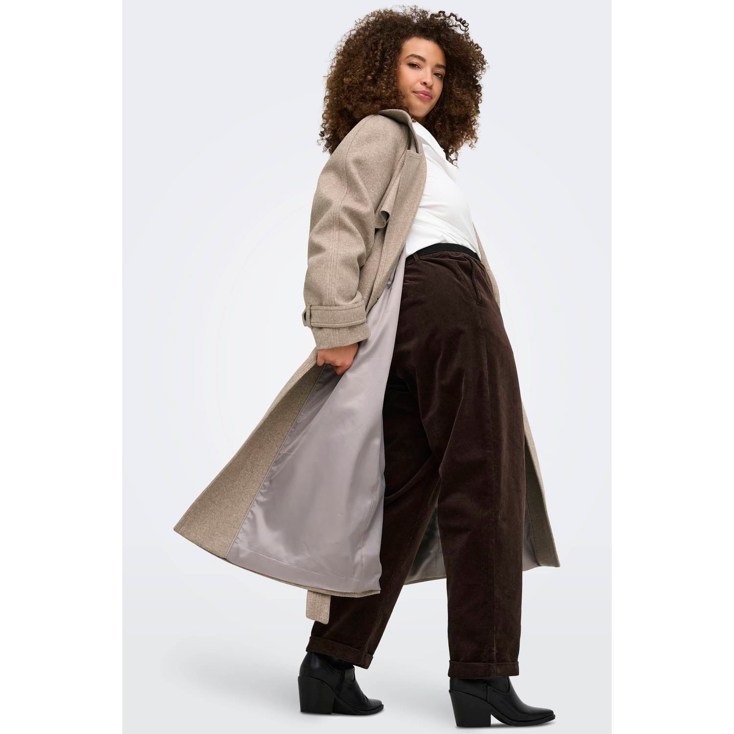 ONLY CARMAKOMA Plus Size trenchcoat zand