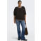 ONLY CARMAKOMA Plus Size rechtvallende gebreide trui met wol - donkerbruin