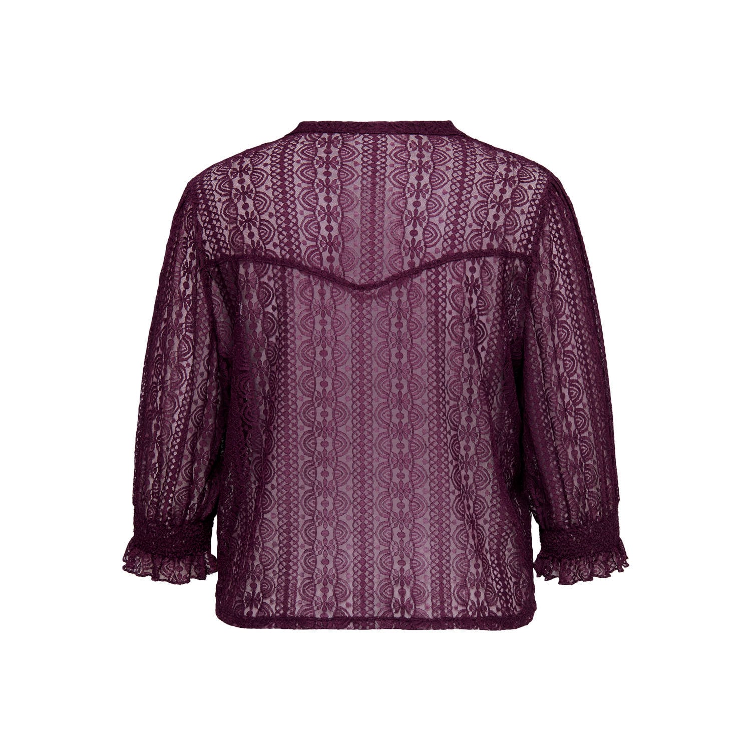 ONLY CARMAKOMA Plus Size kanten blouse donkerrood