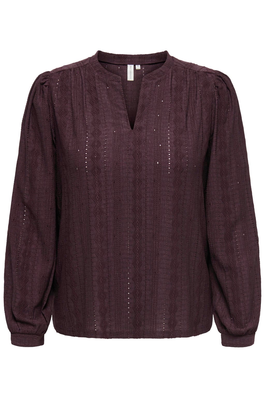 ONLY CARMAKOMA Plus Size top met broderie - donkerrood