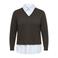 ONLY CARMAKOMA Plus Size gebreide trui - donkerbruin