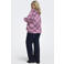 ONLY CARMAKOMA Plus Size wollen geruite trui - roze/donkerrood