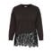 ONLY CARMAKOMA Carevie Ls Lace Mix O-Neck Knt Plus Size gebreide trui - donkerbruin