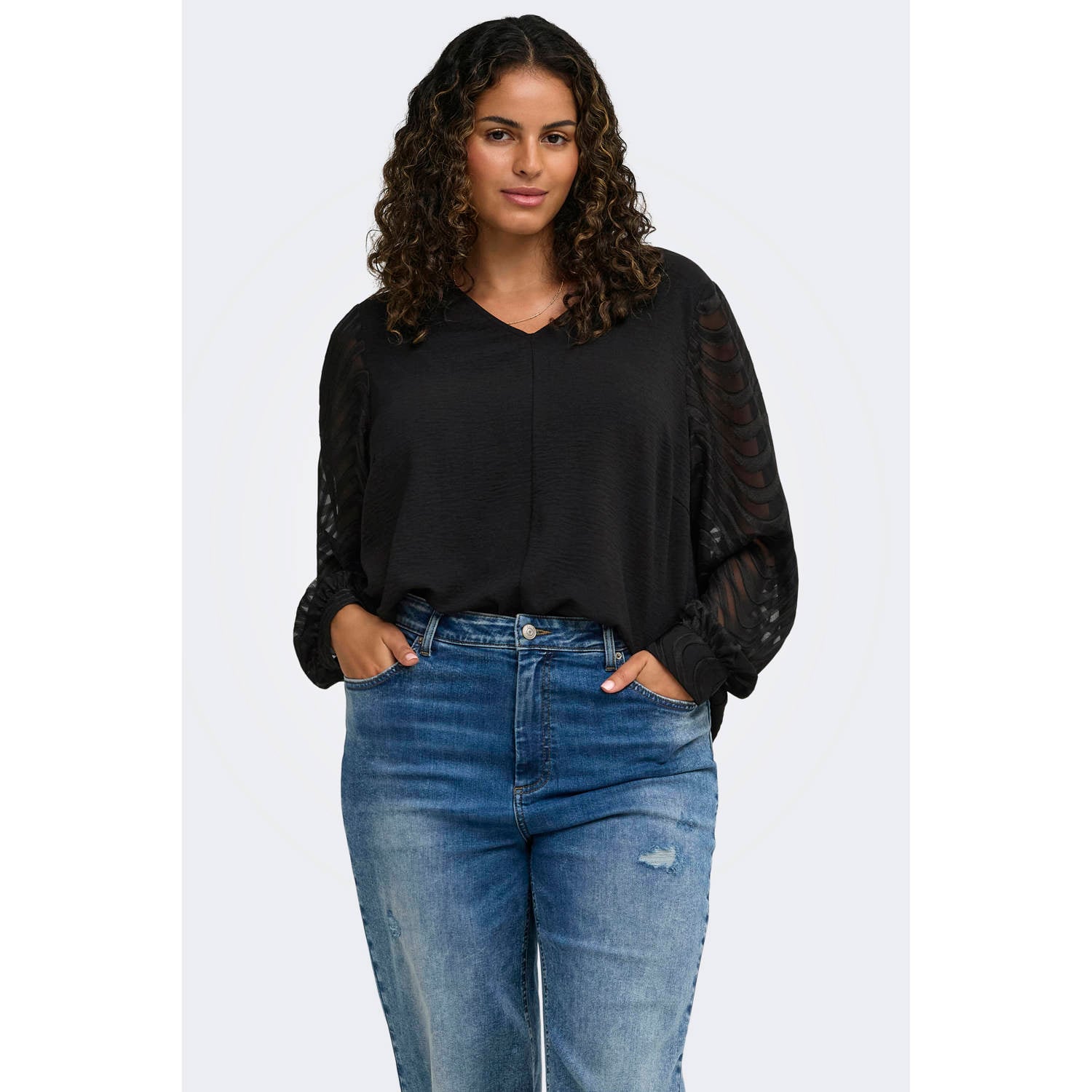 ONLY CARMAKOMA Plus Size top zwart
