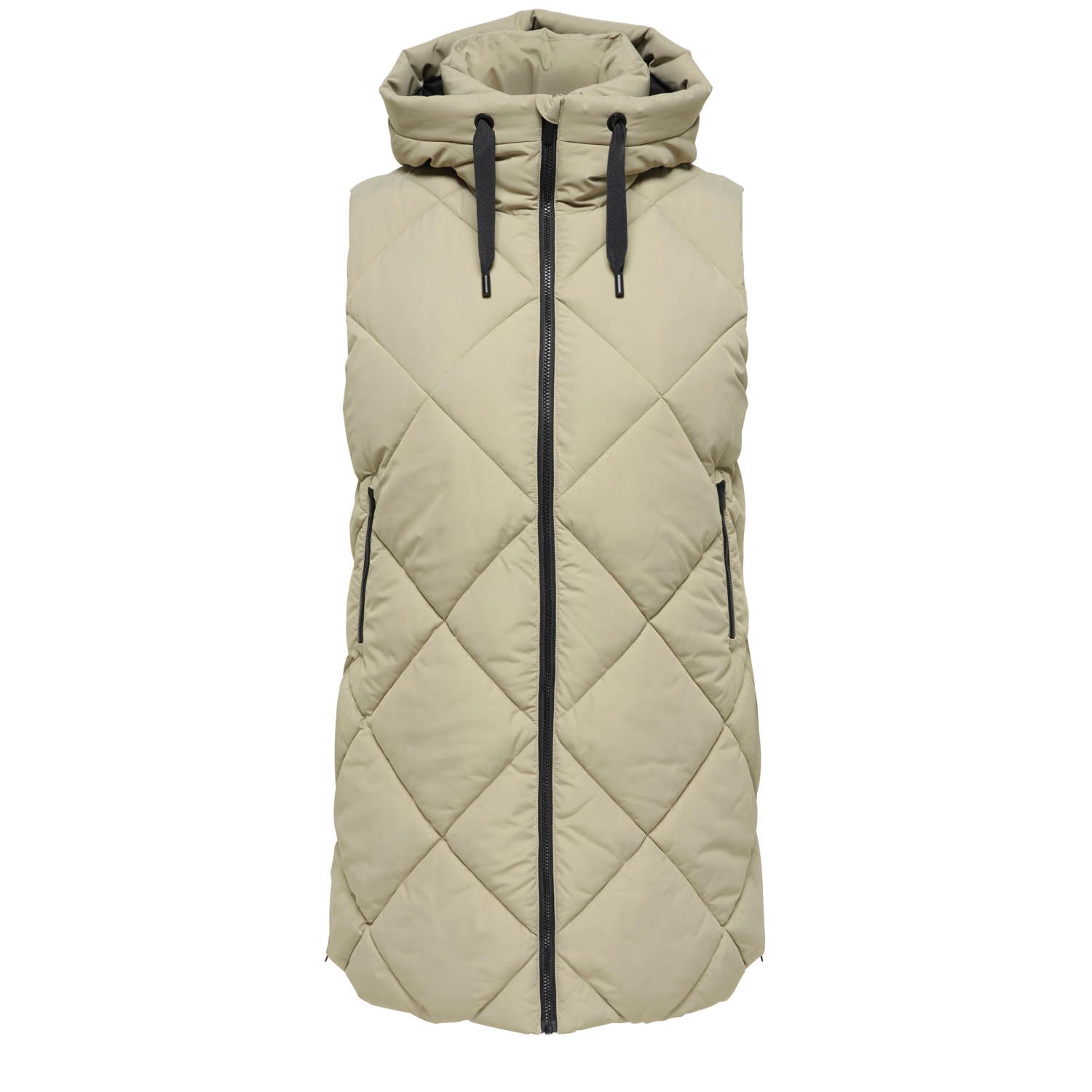 ONLY CARMAKOMA Carmaggi Hood Waistcoat Otw Plus Size bodywarmer beige
