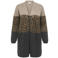 ONLY CARMAKOMA Plus Size aansluitend lang gebreid vest met print - bruin