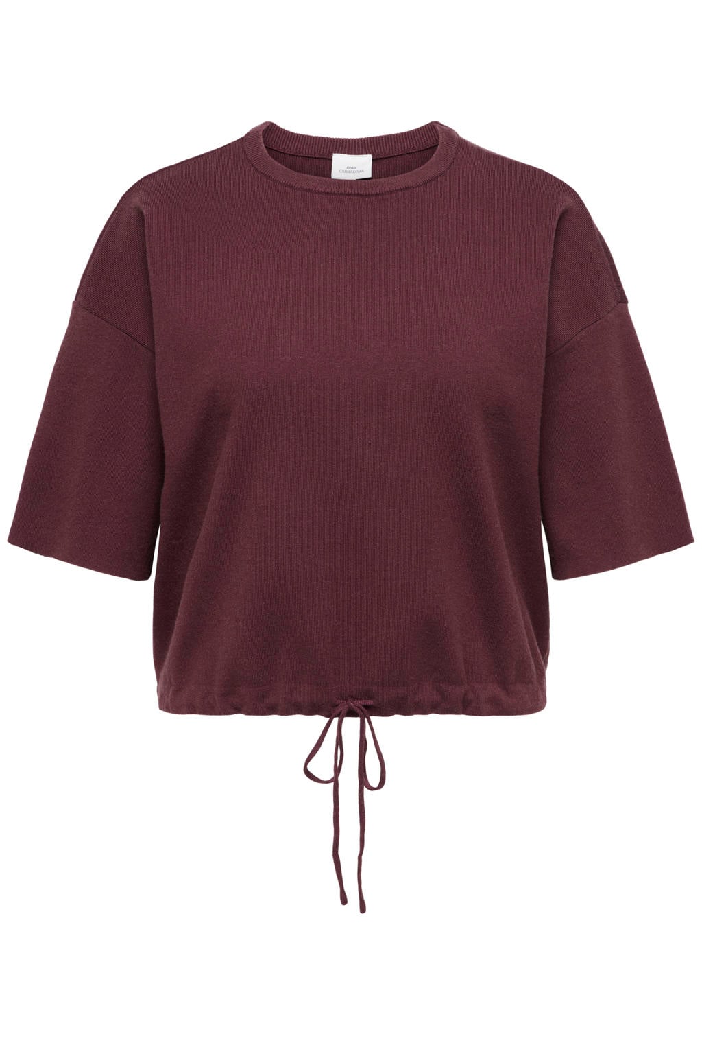 ONLY CARMAKOMA Plus Size gebreide top - donkerrood