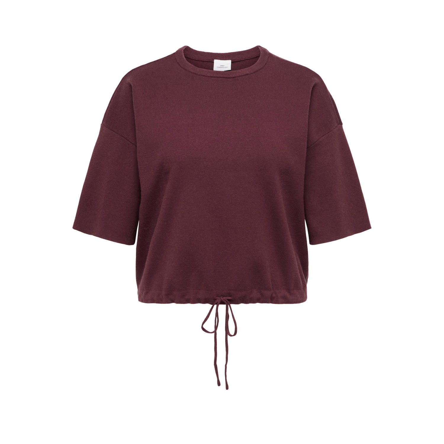 ONLY CARMAKOMA Plus Size gebreide top donkerrood