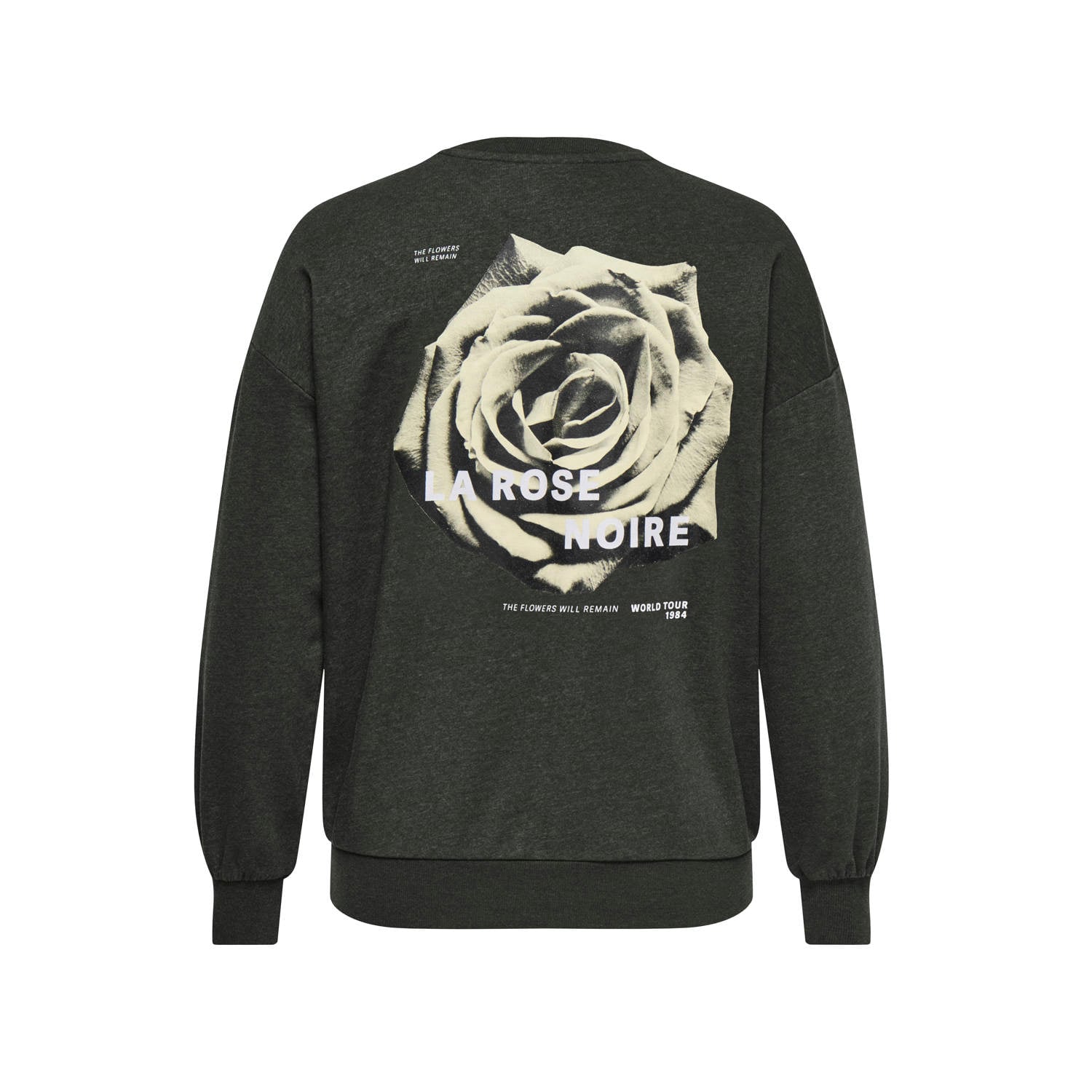 ONLY CARMAKOMA Plus Size katoenen rechtvallende sweater met print grijs