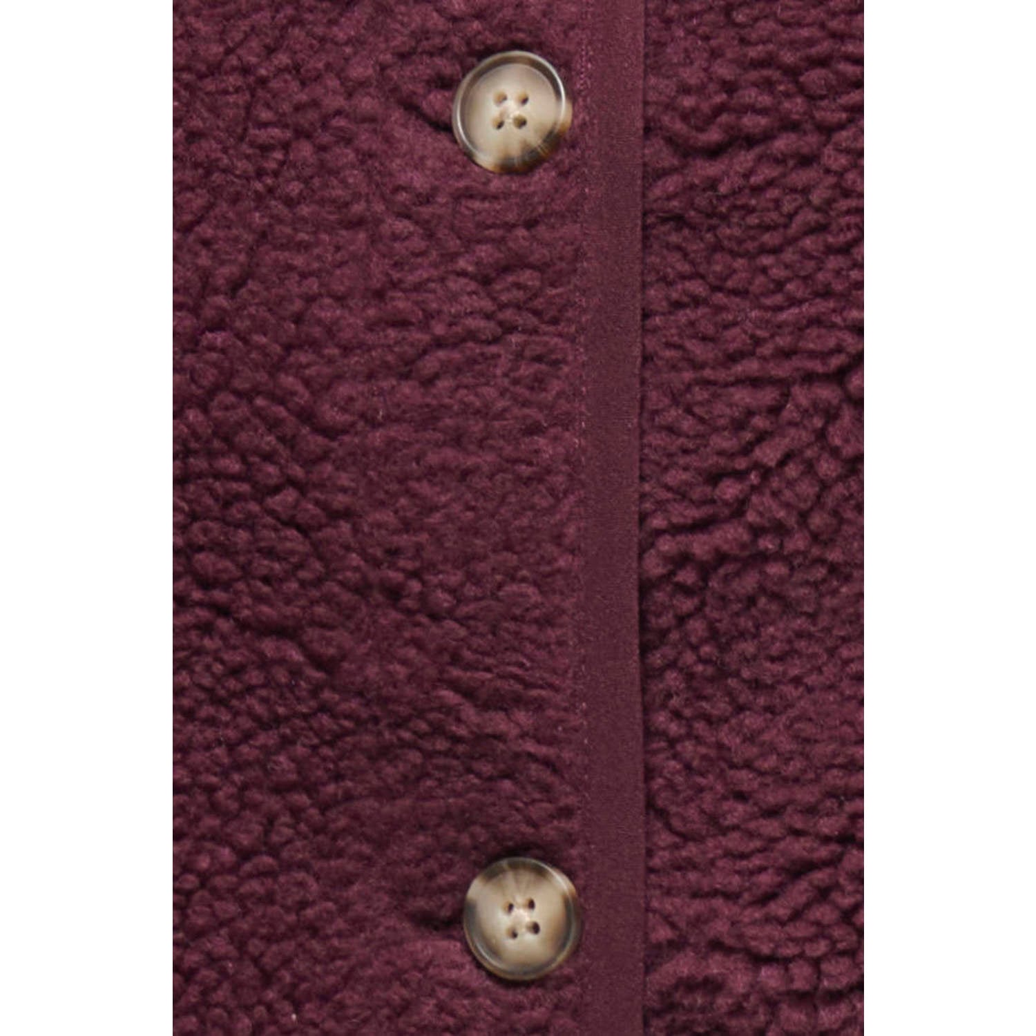 ONLY CARMAKOMA Plus Size teddy gilet donkerrood