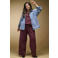 ONLY CARMAKOMA Plus Size high waist straight leg gebreide casual broek - donkerrood